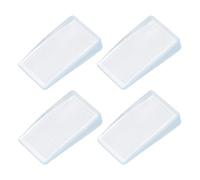 PATIKIL 4 Pcs Rubber Door Stop, 0.4 Inch Height Door Stoppers Wedge Thin Anti-Slip Doorstop for Bottom on Floor Solid Non-Scratching Floor Protectors for Wooden Floor Office, Transparent