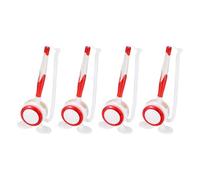 PATIKIL 4 Pcs Secure Counter Pen with Adhesive Base and Chain, Reception Desk Pens Desktop Signing Pens, Blue Ink for Business Office Bank Hotel Cafes Desktop Cheque, Red