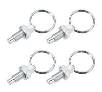 PATIKIL 4 Pcs Spring Plunger with Pull Ring, M6x1 Stainless Steel Pull Ring Indexing Plunger Retractable Spring Manual Plungers for Mould Cabinet Industrial Equipment