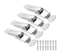 PATIKIL 4 Pcs Stainless Steel Spring Loaded Toggle Latch, 107mm/4.2" Tool Box Catch Hasp Clamp Lock with Mounting Hole and Screws for Cabinet Door Barn Wooden Case Chest