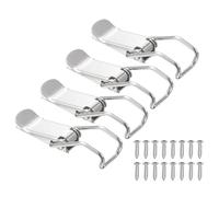 PATIKIL 4 Pcs Stainless Steel Spring Loaded Toggle Latch, 75mm/3" Clamp Catch Hasp Lock with Mounting Screws for Cabinet Door Barn Wooden Case Chest
