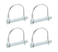 PATIKIL 4 Pcs Trailer Coupler Pins, 1/2" x 3.2" (12mm x 80mm) Safety Wire Lock Hitch Pin Arch Shaft Spring Locking Clip Half Round for Farm Trailers Lawn Garden Wagons, Silver
