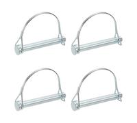 PATIKIL 4 Pcs Trailer Coupler Pins, 1/2" x 3.5" (12mm x 90mm) Safety Wire Lock Hitch Pin Arch Shaft Spring Locking Clip Half Round for Farm Trailers Lawn Garden Wagons, Silver