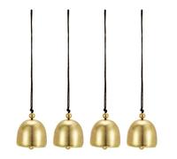 PATIKIL 4 Pcs Wind Chime, Hanging Bells Temple Bells Retro Outdoor Hanging Metal Chinese Wind Chime Round for Outside Garden Camping Decoration, Brown