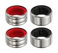 PATIKIL 4 Pcs Wine Bottle Collars, Stainless Steel & Velvet Felt Bottle Drip Ring Anti-Overflow Wine Drip Catcher Accessories for Kitchen Bar Party Beverage, Black/Red (Glossy&Flannel)