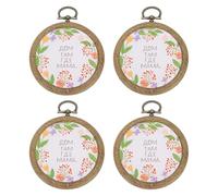PATIKIL 4 Pieces 2.8" Embroidery Hoops Frame Imitated Wood Circle Cross Stitch Hoop Ring for Embroidery Art Craft Handy Sewing Decoration