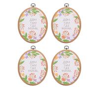 PATIKIL 4 Pieces 6.3"x4.7" Embroidery Hoops Frame Imitated Wood Oval Cross Stitch Hoop Ring for Embroidery Art Craft Handy Sewing Decoration