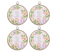 PATIKIL 4 Pieces 7.3" Embroidery Hoops Frame Imitated Wood Circle Cross Stitch Hoop Ring for Embroidery Art Craft Handy Sewing Decoration