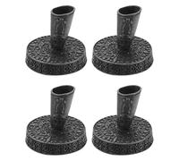 PATIKIL 4 Pieces Vintage Round Metal Pen Holder, Insertion Pen Stand Desktop Dip Pens Base for Office Supplies Wedding Bridal Engagement Guests Book, Black