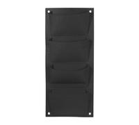 PATIKIL 4 Pockets Vertical Hanging Grow Bags, Wall Hanging Planter Bags Wall-Mounted Felt Fabric Planting Grow Bags for Garden Home Decoration, Black