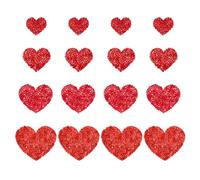 PATIKIL 4 Sizes Heart Rhinestone Patches, 16 Pcs Heart Shape Iron on Applique Patches Rhinestone Applique Glitter Crystal Patches Sewing for Shoes Clothes Pants Bags, Red