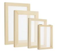 PATIKIL 4 Sizes Wooden Paper Making Screen Set, Paper Making Mould Papermaking Mould Deckle Printing Frame for DIY Paper Craft Tool Dried Flower Handcraft, Natural Color