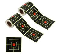 PATIKIL 4" Square Target Stickers, 2 Roll Reactive Paper Targets Adhesive Bullseye Shooting Targets for Shooting Range Practice, Yellow/Red/Black Style 2
