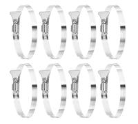 PATIKIL 4" Stainless Steel Hose Clamp, 8 Pcs 91-114mm (3.6-4.5Inch) Adjustable Thumb Screw Key Type Clamps Worm Gear Hose Clamp for Dryer Vent Dust Collector Automotive, Silver Tone