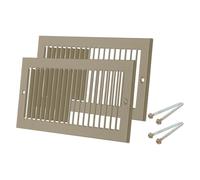 PATIKIL 4" x 10" Duct Opening Vent Cover, 2 Pcs Toe Kick Vent Cover HVAC Toe Space Register Grille Return Air Grilles for Home Ceiling Wall Floor, Brown-Outer Size: 5.4" x 11.4"