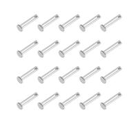 PATIKIL 4 x 20 Mm Single Hole Clevis Pins, 20 Pcs 304 Stainless Steel Flat Head Pin for Hitch Pin Lock Link Hinge Systems, Silver