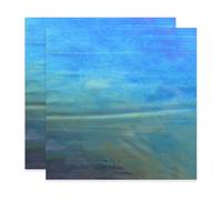 PATIKIL 4 x 4 Inch Transparent Stained Glass Sheets, 2 Sheets Mosaic Glass Variety Pack Tiles for Art Supplies Crafts Projects, Dark Blue Illusion