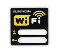 PATIKIL 4" x 4" Wifi Password Sign, 1 Pcs Acrylic WiFi Sign Self Adhesive Writable Free Network Service Notice Board for Guest Room Host Home Office Hotel Restaurant Cafe, Yellow