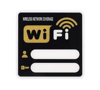 PATIKIL 4" x 4" Wifi Password Sign, 1 Pcs Acrylic WiFi Sign Self Adhesive Writable Free Network Service Notice Board for Guest Room Host Home Office Hotel Restaurant Cafe, Gold