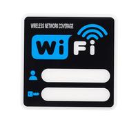 PATIKIL 4" x 4" Wifi Password Sign, 1 Pcs Acrylic WiFi Sign Self Adhesive Writable Free Network Service Notice Board for Guest Room Host Home Office Hotel Restaurant Cafe, Blue