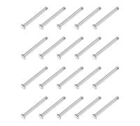 PATIKIL 4 x 40 Mm Single Hole Clevis Pins, 20 Pcs 304 Stainless Steel Flat Head Pin for Hitch Pin Lock Link Hinge Systems, Silver