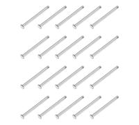 PATIKIL 4 x 50 Mm Single Hole Clevis Pins, 20 Pcs 304 Stainless Steel Flat Head Pin for Hitch Pin Lock Link Hinge Systems, Silver