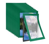 PATIKIL 4 x 6 Inch Magnetic Sign Holder, 12Pcs Self-Adhesive Soft Magnetic Border Wall Mount PVC Picture Frames Document Holder for Wall Window Home Office Store Poster, Green