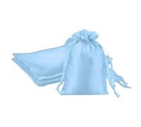 PATIKIL 4 x 6 Inch Satin Bags with Drawstring, 3 Pcs Silk Drawstring Gift Bags Wedding Favor Pouch for Jewelry Candy Christmas Party Graduation Birthday Easter, Sky Blue