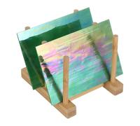 PATIKIL 4 x 6 Inch Transparent Stained Glass Sheets, 2 Sheets Art Mosaic Glass Variety Pack Tiles for Crafts Art Projects Supplies, Dark Green Fantasy