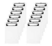 PATIKIL 4" x 6" Plastic Clear Hanging Clipboard A6 Transparent Clipboard Size 4.7" x 7.3" with Low Profile Metal Clip for Office Meeting Classroom Home, White,24Pcs