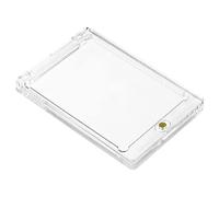 PATIKIL 4"x3"x0.41" Magnetic Card Holder, 130PT Hard Plastic Clear Trading Card Protector for Sports Card Baseball Card Standard Card Storage, Golden