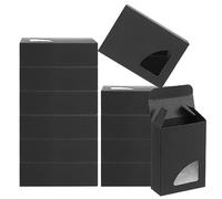 PATIKIL 4"x3"x1" Paper Soap Box with Window, 30 Pack Homemade Soap Boxes Triangle Presents Packaging Boxes for Birthday Christmas DIY Craft, Black