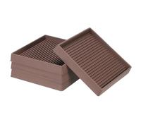 PATIKIL 4"x4" Square Rubber Furniture Pads,4 Pack,Brown | Non Slip Caster Cups,Anti Skid Floor Protectors,for Furniture Feet Bed Couch Chair Table Stopper