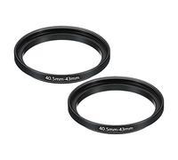 PATIKIL 40.5mm-43mm Metal Step Up Ring, 2 Pack Camera Lens Filter Adapter Ring Aluminum Filter Adapter Ring for Camera Lenses Hood, Black