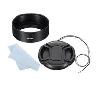PATIKIL 40.5mm Lens Hood, Standard Focus Frosted Surface Anti-reflective Inside Hood with 52mm Lens Cap and Cloth for Camera Lens, Black for Nikon, for Fujifilm, for Pentax, for Leica