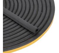 PATIKIL 40 ft D Shape Rubber Seal Strip, Self-Adhesive EPDM Rubber Gasket Door Weather Stripping for Boat, RV, Auto, Truck, Marine, Garage Doors/Window, W: 1/3", H: 5/16", Black/Yellow