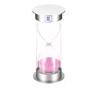 PATIKIL 40 Minute Sand Timer, Sandy Clock With Plastic Cover Count Down Sand Glass for Games, Kitchen, Party Favors DIY Decoration, Pink Sands