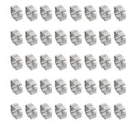 PATIKIL 40 Pack 13-15mm Double Ear Hose Clamp, 304 Stainless Steel O Clip Crimp Rings for Fuel Petrol Pipe Tube Fitting Connections, Silver Tone