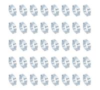 PATIKIL 40 Pack 20-23mm Double Ear Hose Clamp, Galvanized Steel O Clip Crimp Rings for Fuel Petrol Pipe Tube Fitting Connections, Silver Tone