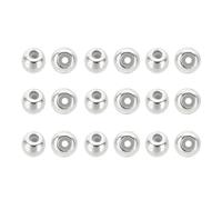 PATIKIL 40 Pcs Stopper Positioning Spacer Beads, 3mm Adjustable Slider Clasps Round Beads for Bracelets Necklace Jewelry Making DIY Craft, Silver Tone