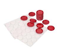 PATIKIL 40 Set Bottle Caps for Crafts, 1 Inch Double Sides Printed Craft Bottle Caps with Clear Resin Epoxy Stickers for DIY Craft Badge Making, Red