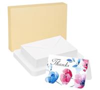 PATIKIL 40 Sets Pure Cotton Watercolor Cards 140lb/300 GSM Postcards Rounded Corners with Envelopes for Art Painting Creative Thank Notes, 4x6 Inch Foldable Size(Yellow Box)