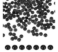 PATIKIL 400 Pcs Black Half Round Pearls Beads, 10mm ABS Flatback | Rhinestones Pearls for Crafting Jewelry Making DIY Nail Art Clothes Wedding Art Decoration