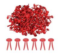 PATIKIL 400 PCS Paper Brass Fasteners Split Pins Pastel Mini Metal Brads Round Head Plated Fastener for Craft Art Scrapbooking DIY Supplies, Red, 5 x 9 mm