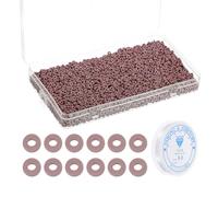 PATIKIL 4000 Pcs Clay Beads Bracelet Making Kit, 4mm Flat Round Polymer Clay Spacer Beads Preppy Heishi Beads Disk with Elastic String for DIY Friendship Jewelry Making, Brown