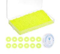 PATIKIL 4000 Pcs Clay Beads Bracelet Making Kit, 4mm Flat Round Polymer Clay Spacer Beads Preppy Heishi Beads Disk with Elastic String for DIY Jewelry Making, Fluorescent Yellow