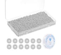 PATIKIL 4000 Pcs Clay Beads Bracelet Making Kit, 4mm Flat Round Polymer Clay Spacer Beads Preppy Heishi Beads Disk with Elastic String for DIY Friendship Jewelry Making, Grey