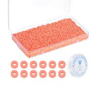 PATIKIL 4000 Pcs Clay Beads Bracelet Making Kit, 4mm Flat Round Polymer Clay Spacer Beads Preppy Heishi Beads Disk with Elastic String for DIY Friendship Jewelry Making, Orange