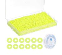 PATIKIL 4000 Pcs Clay Beads Bracelet Making Kit, 6mm Flat Round Polymer Clay Spacer Beads Preppy Heishi Beads Disk with Elastic String for DIY Jewelry Making, Fluorescent Yellow