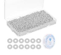 PATIKIL 4000 Pcs Clay Beads Bracelet Making Kit, 6mm Flat Round Polymer Clay Spacer Beads Preppy Heishi Beads Disk with Elastic String for DIY Friendship Jewelry Making, Grey